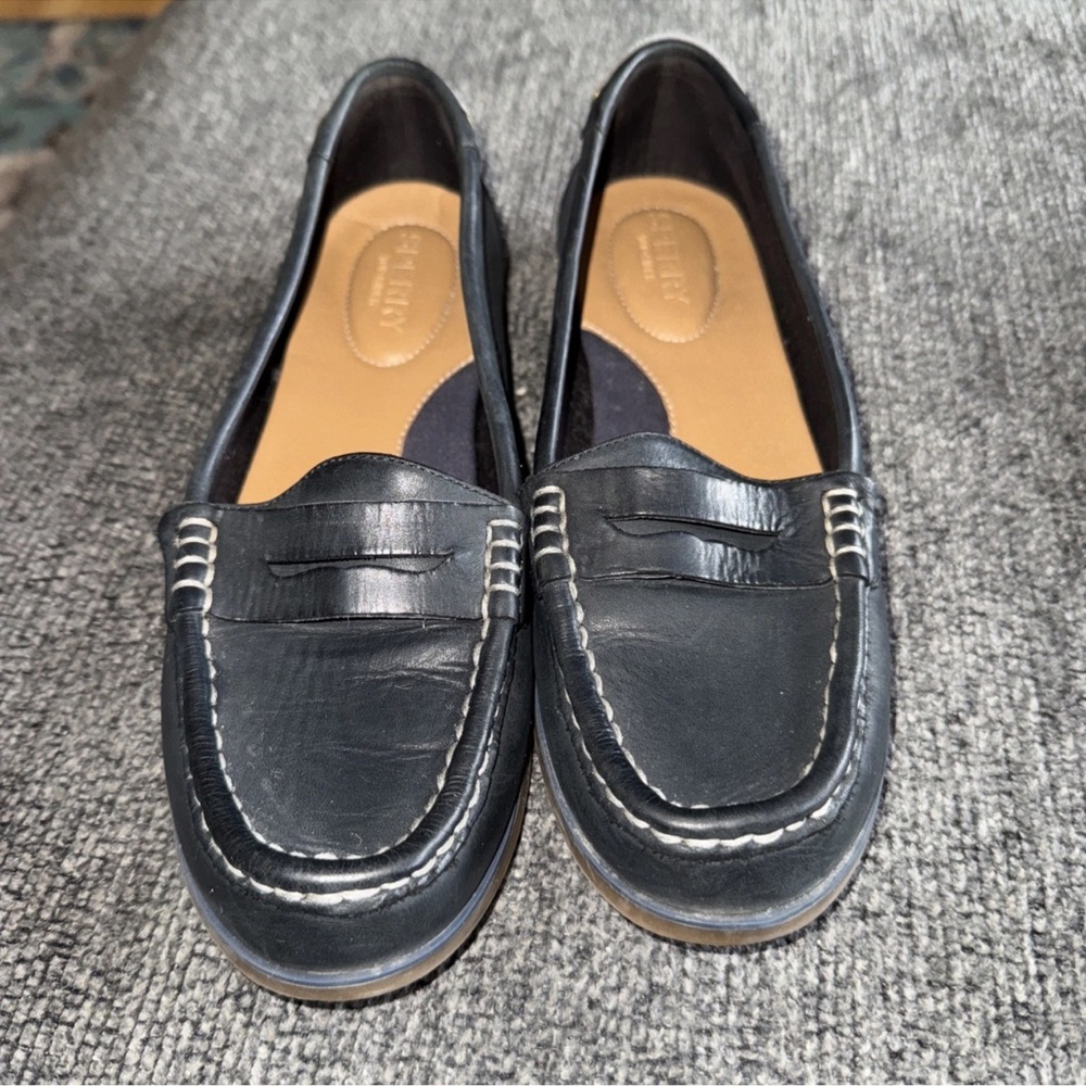 Sperry Women's Black Leather Loafers